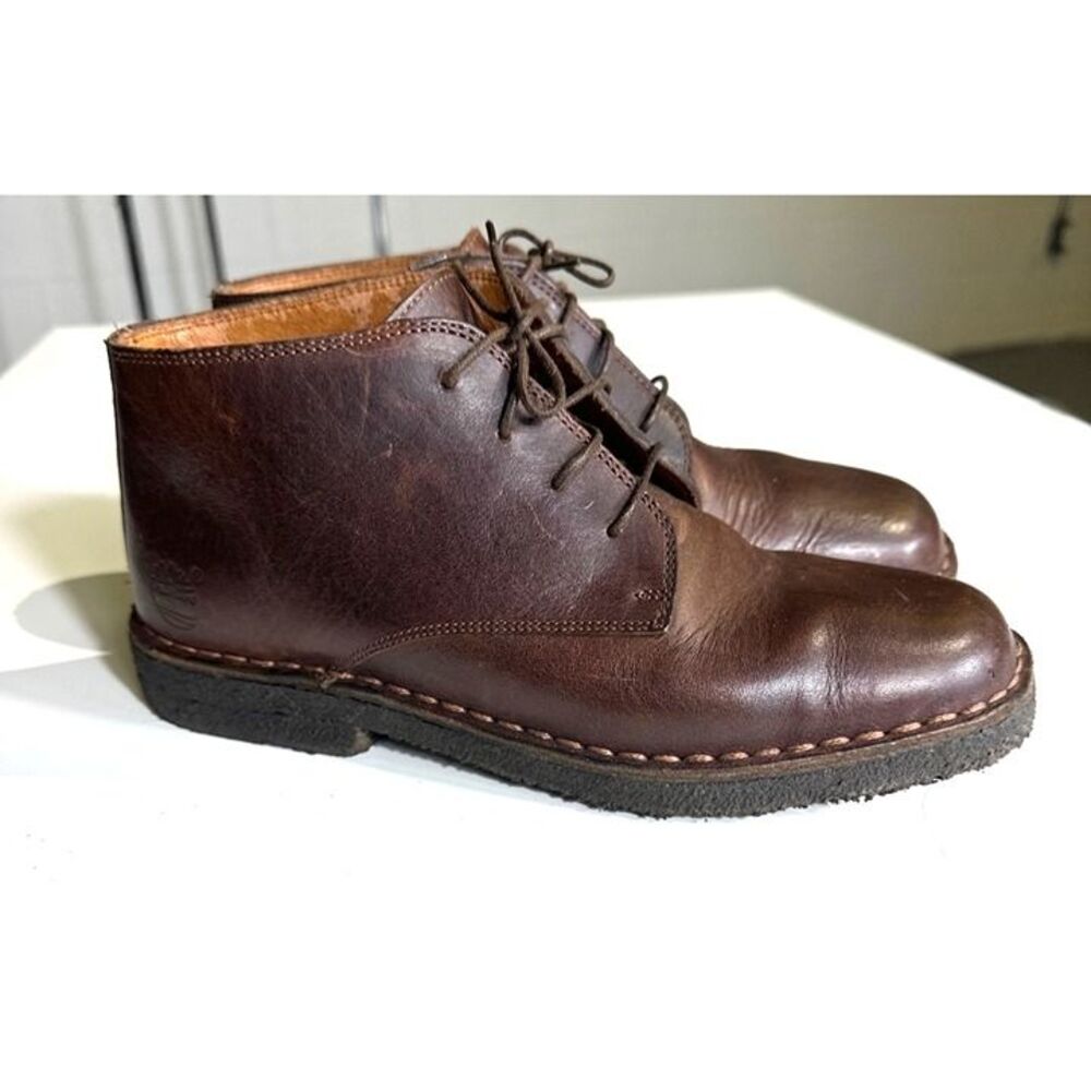 Timberland Mens Leather Chukka Boots Size 8M Brown Made In Italy